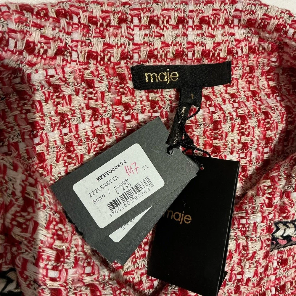 MAJE SET Pink Tweed Top & Skirt! - Picture 13 of 13